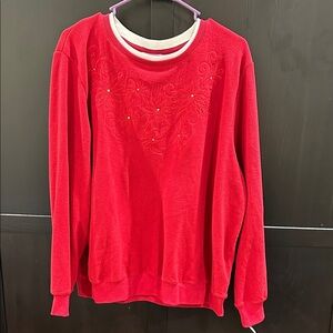 Alfred Dunner Red Embroidered Knit Top
NWOT
